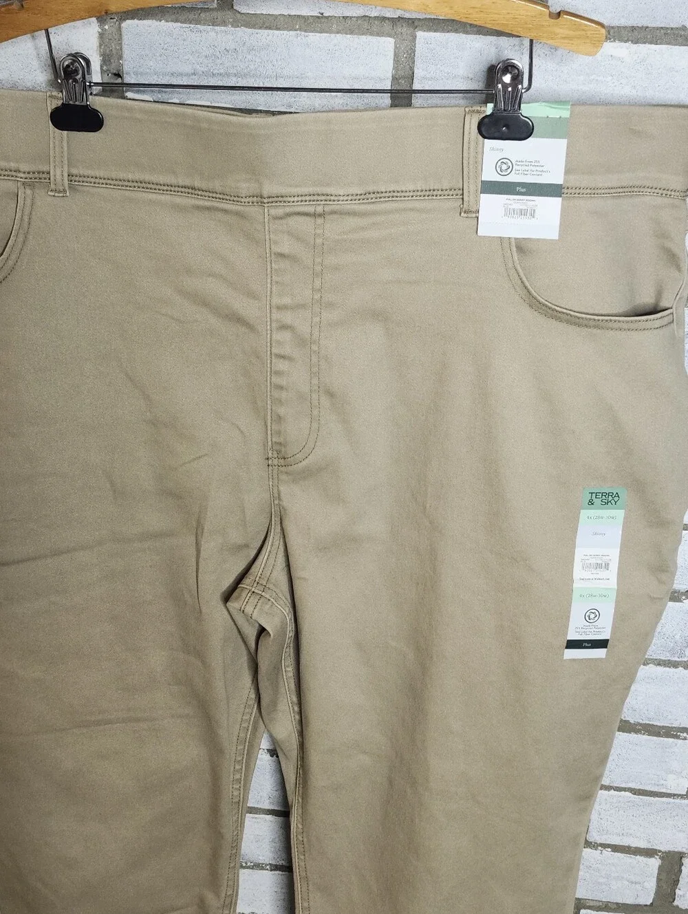 NWT Terra & Sky Women's Pull-On High-Rise Skinny Jeggings Plus Size 4X Brown - Picture 2 of 11